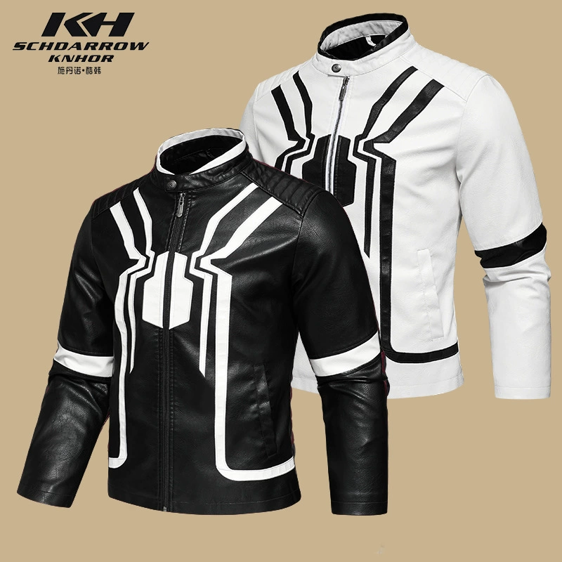 24 новые мужские кожаные мотоциклетные куртки европейские и американские художественные вышивки