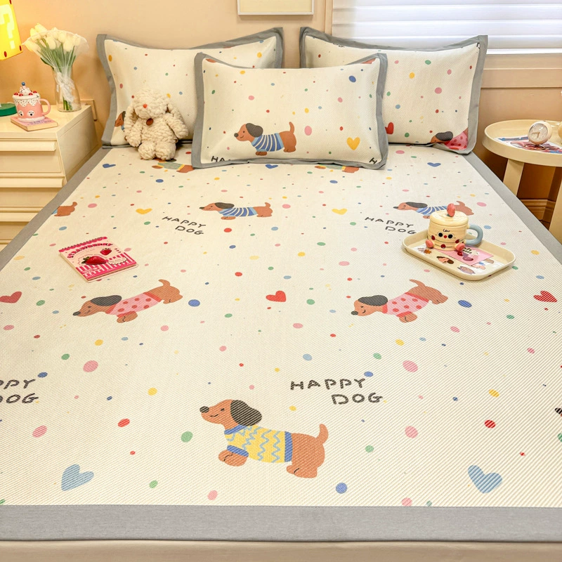 Ледяные шелковые коврики Летние ледяные ротанговые коврики Летние мягкие коврики Студенческое общежитие одноместные ледяные шелковые коврики набор из трех частей 2025 новый