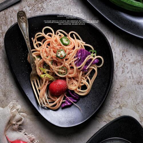 Western plate, steak plate, tableware, European large plate, creative ceramic plate, foreign trade pasta plate, pasta plate