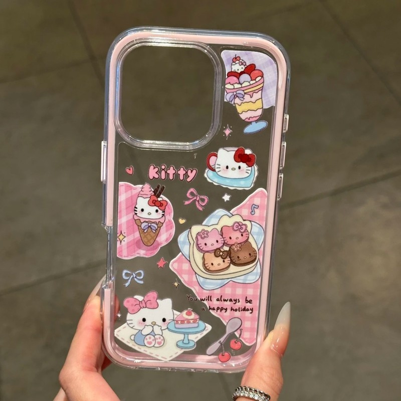 甜品凯蒂猫适用iphone16pormax二合一手机壳14粉挂绳13苹果15plus|undefined