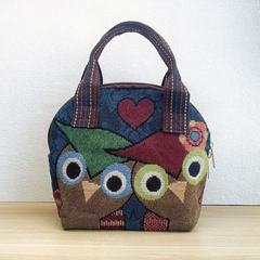 新しいエスニックスタイルのキャンバスバッグ中年女性の刺繍ジャカード通勤携帯電話コインシェル型ハンドバッグ