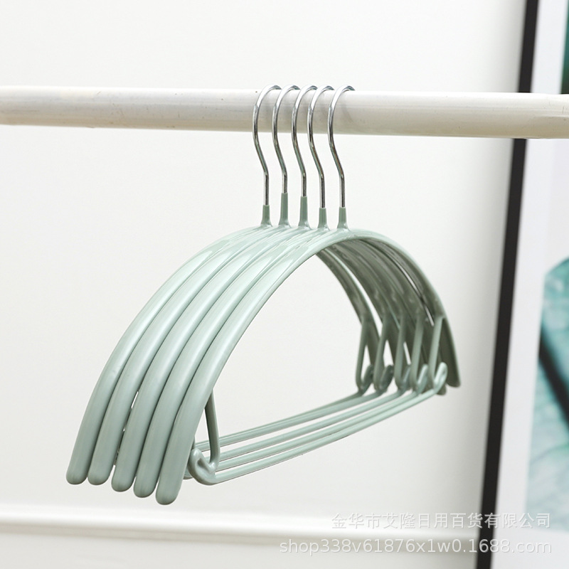 Percha recubierta de plástico semicírculo antideslizante percha de ropa sin costuras para adultos hogar ropa engrosada soporte de almacenamiento de ropa al por mayor