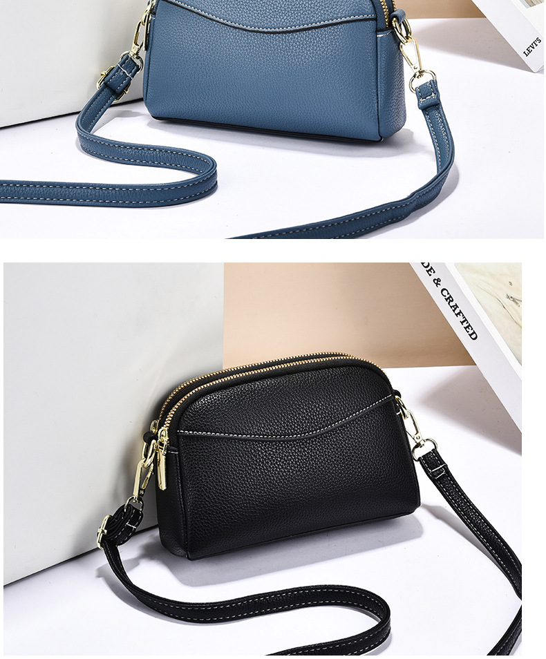 Crossborder Umhängetasche Damen Neumodell modische Mini-Tasche Zweischicht-Reißverschluss Mama-Handytasche vielseitige kleine Quadrattasche