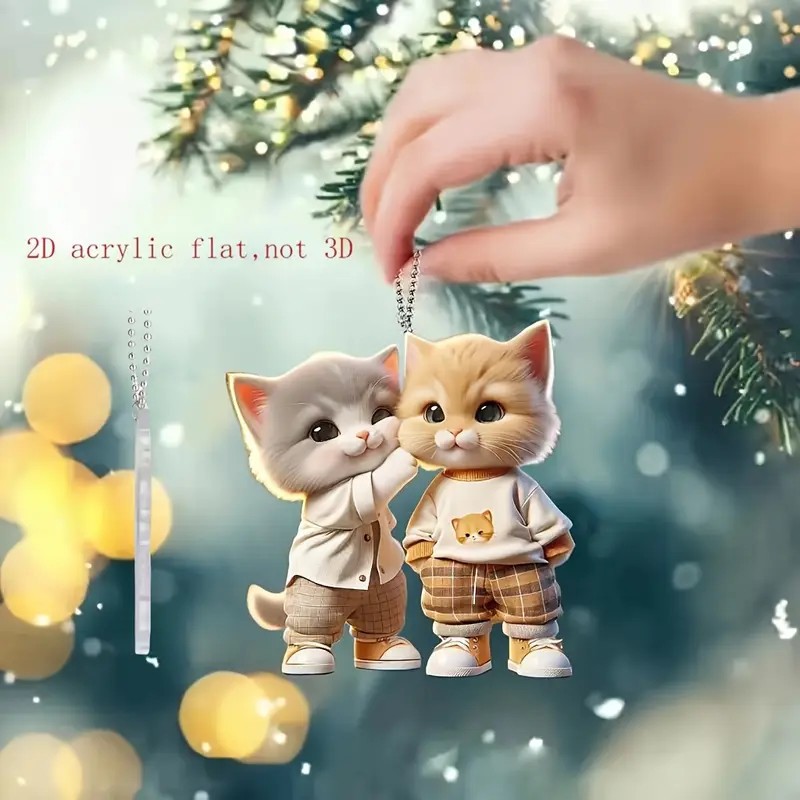 Nuevo material acrílico de gato lindo transfronterizo, accesorios de mochila para coche plano, decoración del hogar