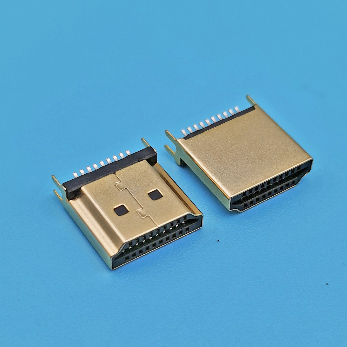 工厂直销HDMI A型公头19P夹板式 板厚1.6mm HDMI A公插头连接器