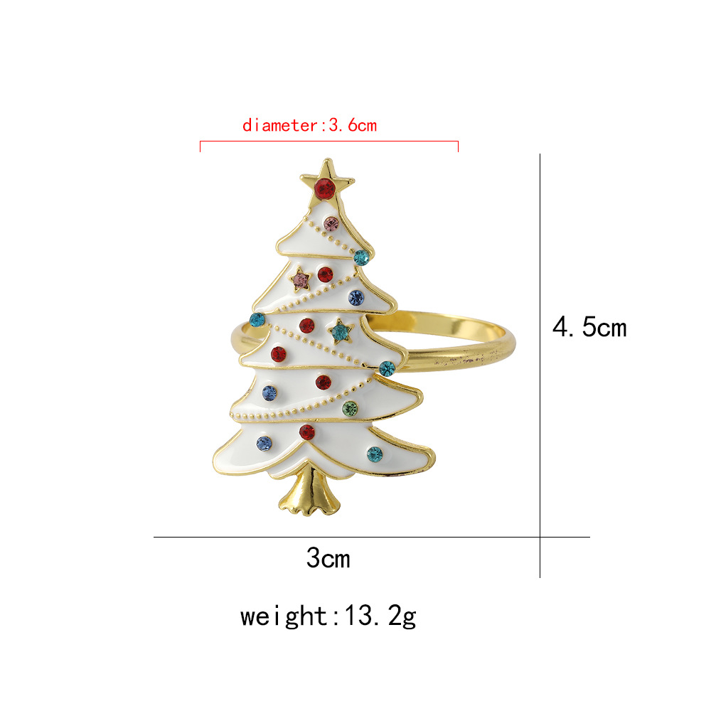 Navidad metal servilleta anillo ELK Garland árbol de Navidad copo de nieve servilleta anillo de comercio exterior servilleta hebilla Decoración de mesa