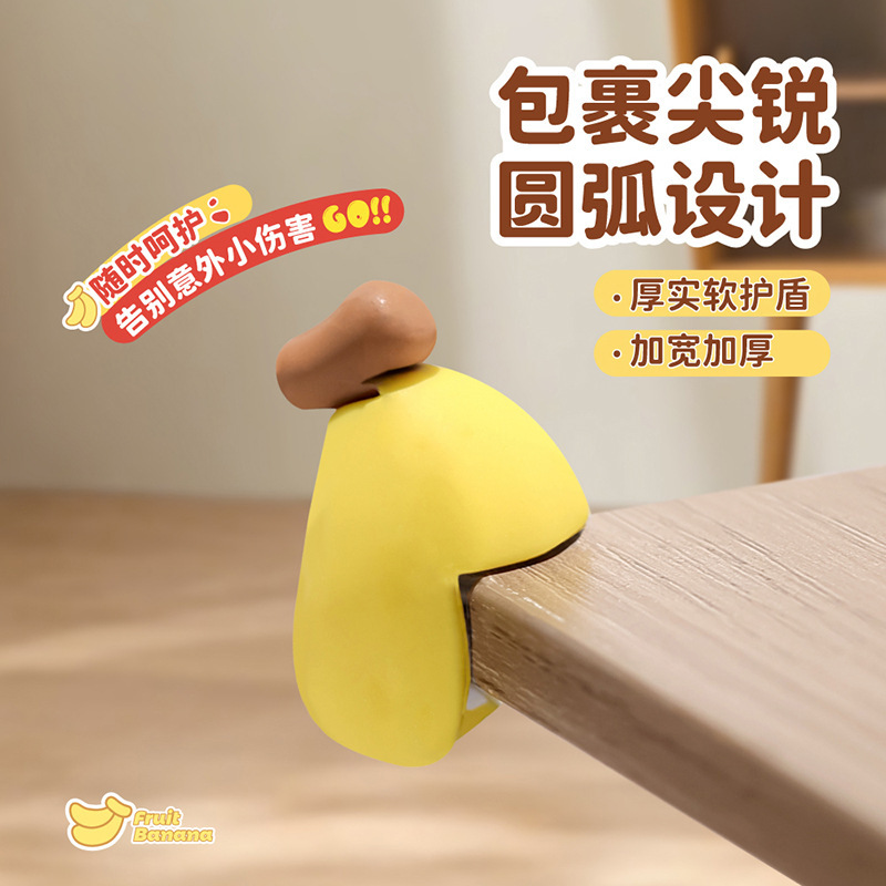 Safety Table Corner Anti-Collision Strip Cartoon Fruit Cute Pet Anti-Collision Corner Protector Right-Angle Silicone Protective Cover for Infants and Young Kidsren