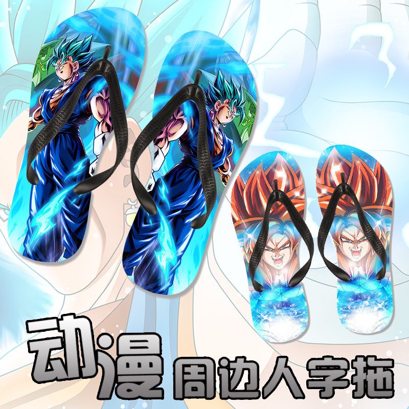 Dragon Ball Joint Slippers Monkey King Slippers Cartoon Printed Flip-Flops Men's and Women's Beach Slippers