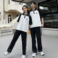 初高中学生班服夏季学院风情侣装运动会polo衫短袖T恤毕业季校服