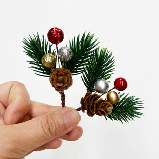 Christmas Decoration Artificial Christmas Tree Red Pine Cone Pendant DIY Packaging Gift Box Decoration Accessories Christmas Pine Needles