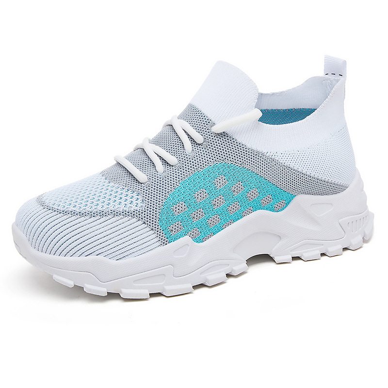 Zapatos mujer todo-fósforo verano nuevo estilo volador tejido transpirable zapatos de mujer suela suave sin pies cansados zapatos casuales zapatos transfronterizos de plataforma al por mayor