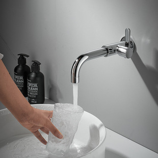 Lengthened all-copper single cold mop pool faucet wall-in basin balcony laundry pool bathroom rotatable Hotel