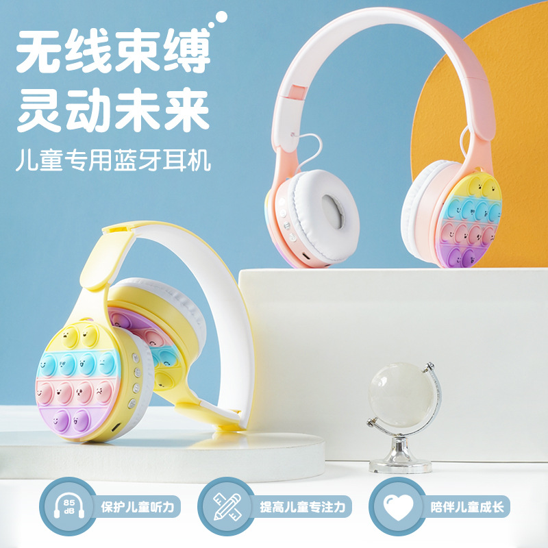 Tarjeta luminosa de la descompresión de la burbuja del arco iris Auriculares Bluetooth auriculares plegables teléfono móvil universal auriculares inalámbricos con micrófono