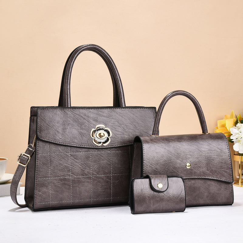 Bolso de tres piezas con textura, bolso de tres piezas, bolso de mensajero de un solo hombro para mujer nuevo 2025, bags transfronterizos