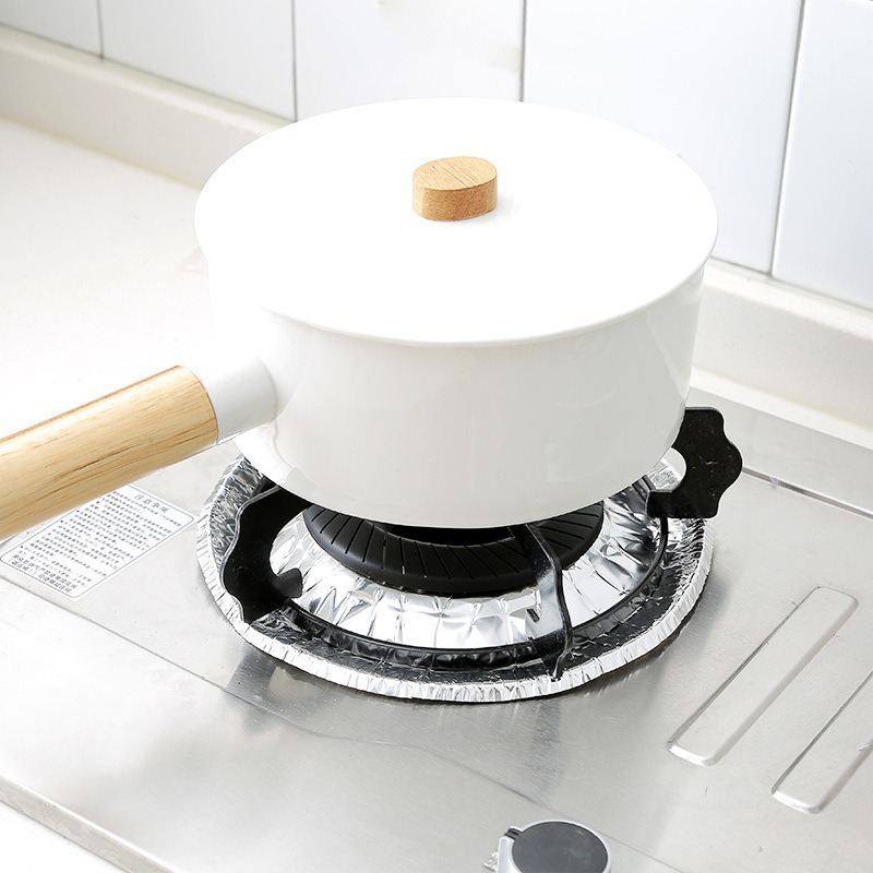 pegatinas de cocina a prueba de aceite pegatinas de cocina de gas almohadilla protectora cocina redonda cubierta de cocina anillo de papel de estaño papel de aluminio horno de aluminio