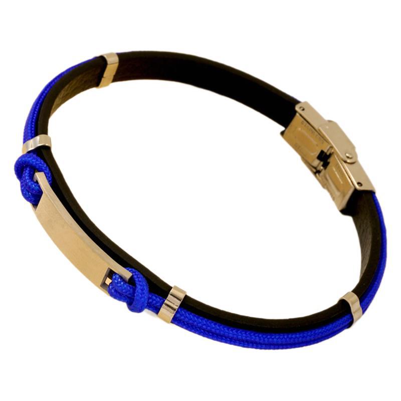 Pulsera trenzada de cuero de acero de barco, cuerdas de cuero para hombres y mujeres, joyas de mano geniales, no se desvanecen, pulseras al por mayor.