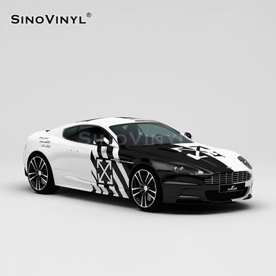 Automotive Film – car color changing - 152-18m-black-and-white-double-camouflage