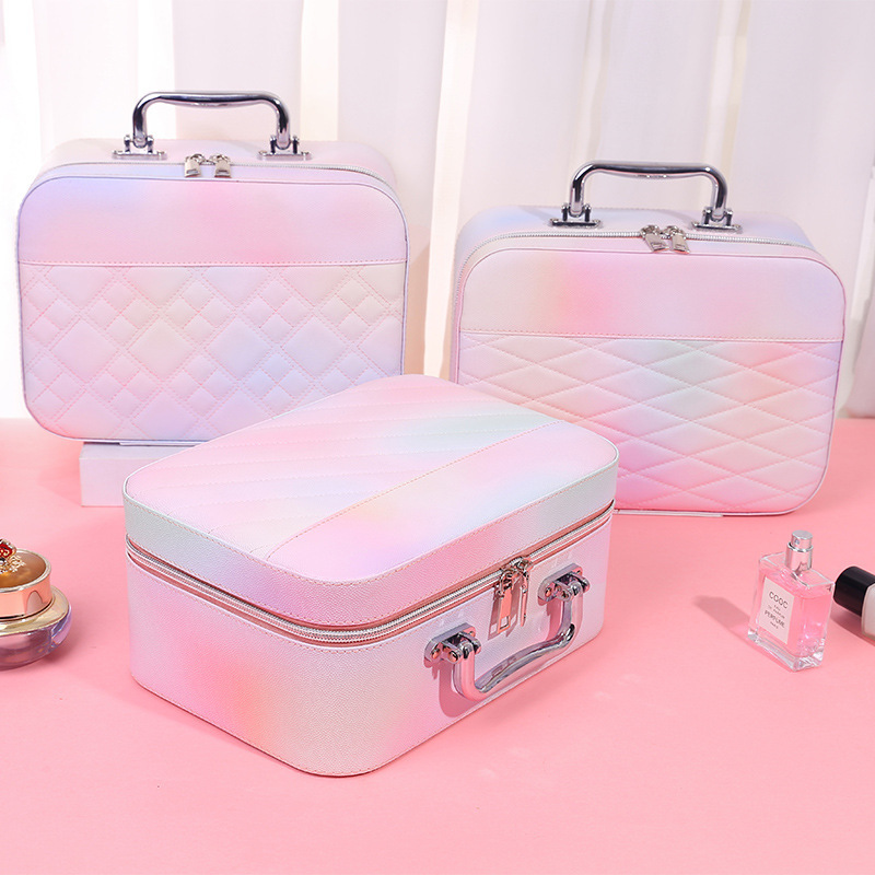 Estuche de cosméticos de alta apariencia para artistas de maquillaje caja de almacenamiento de cosméticos y cuidado de la piel de gran capacidad caja portátil para salir