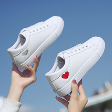 2021春季新款平韓版底小白鞋女休閑低幫學生街頭系帶運動白色板鞋