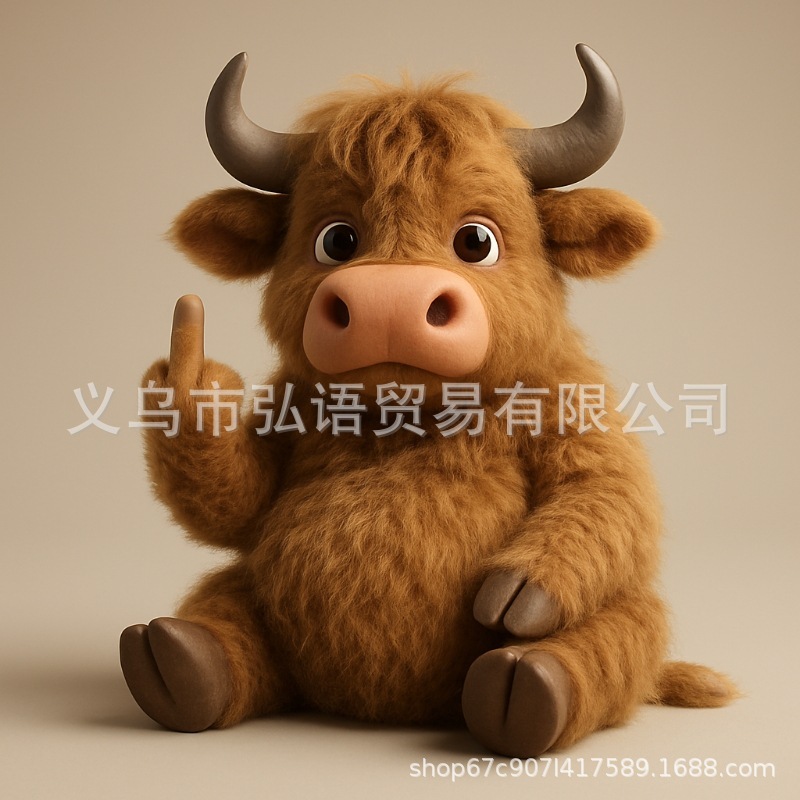 跨境创意树脂工艺毛绒叛军动物中指动物雕像收藏纪念家居摆设|undefined