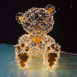 厂家定制泰迪熊造型灯圣诞节led灯装饰发光卡通动物小品灯景观灯