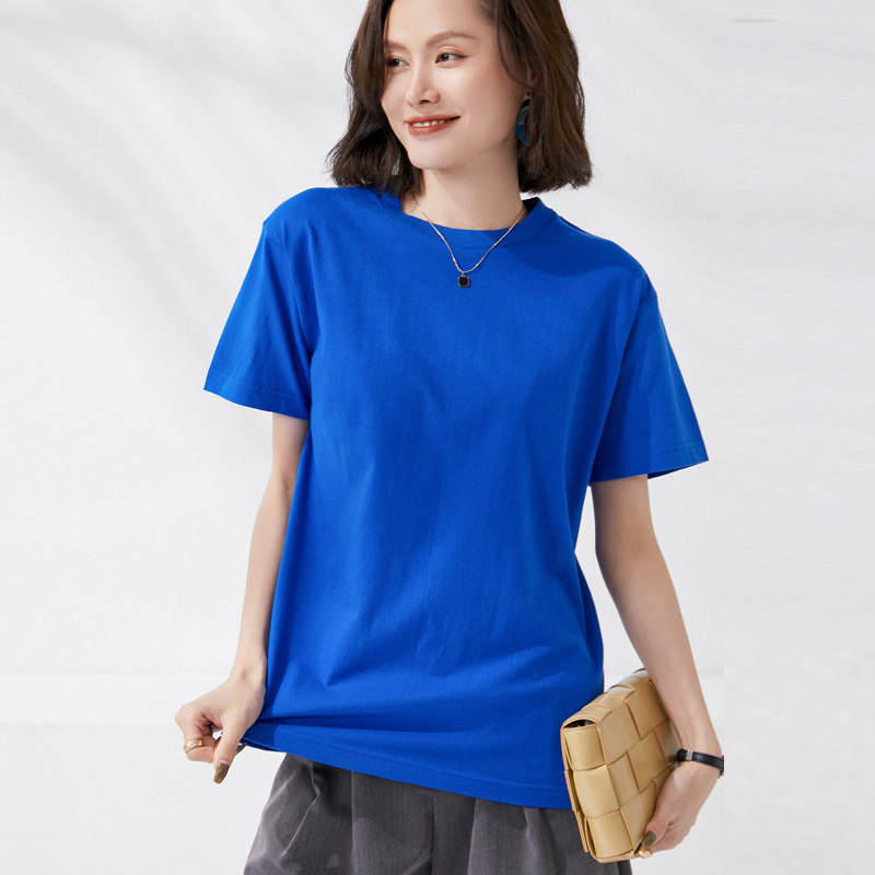 Cotton T-Shirt for Women, Spring 2026 New Vintage Basic Style, All-Color Base Shirt, Unisex Short-Sleeve Colorful T-Shirt, Bf Style