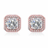 Classic fashionable square jewelry, earrings, crystal, zirconium