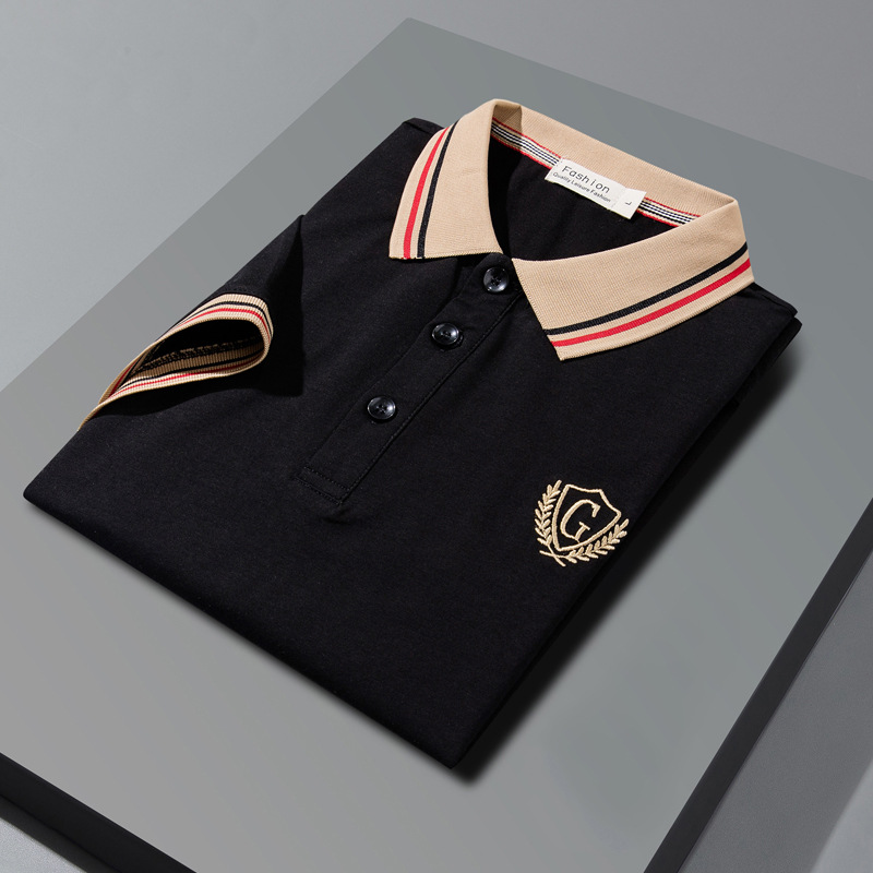 Summer new men's business polo daily sol...