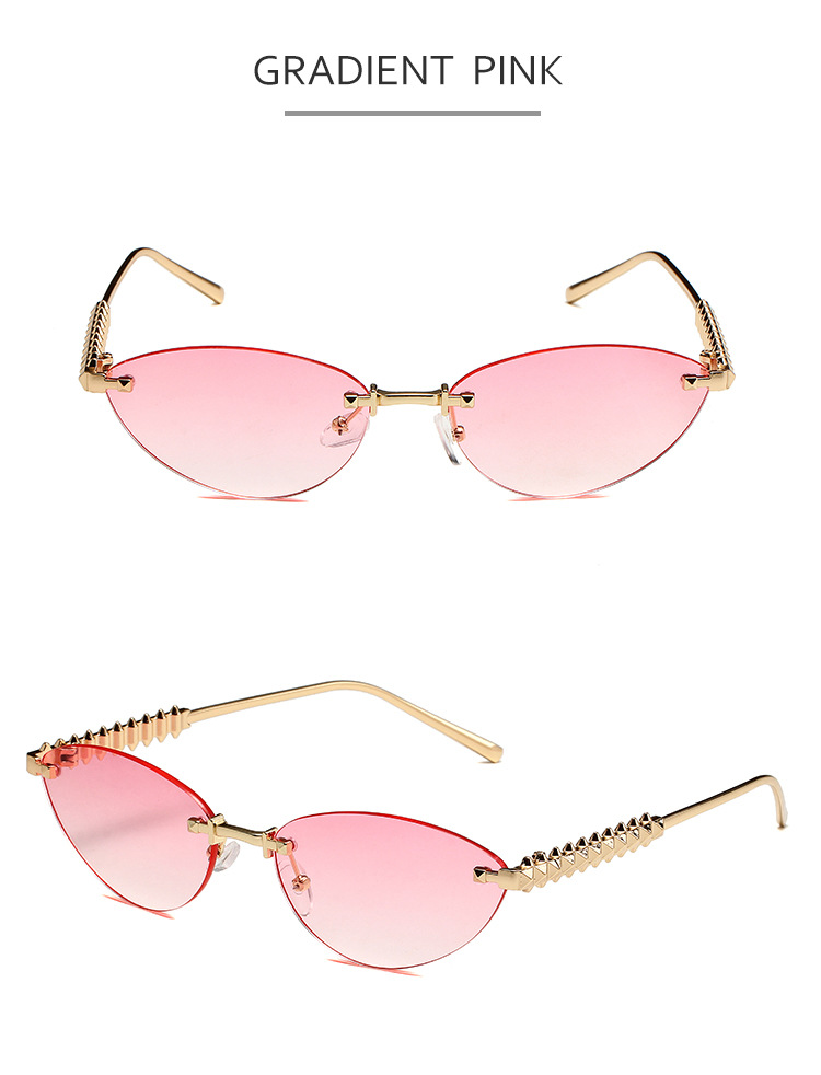 Óculos de sol cat eye para mulher e homem proteção uv sem aro_voghion.com