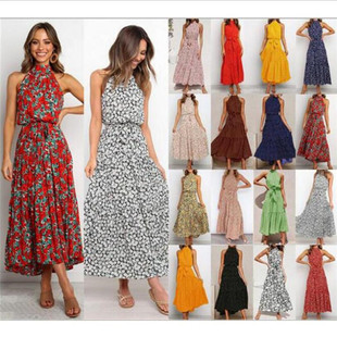 2024ebay���R�d wish���uͨ12ɫ���cӡ��ϵ���B��ȹ�o���Lȹ