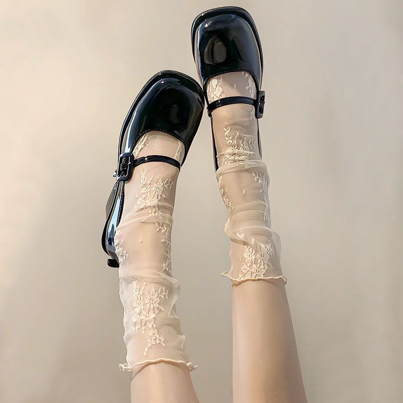 Japanese lace summer thin white socks