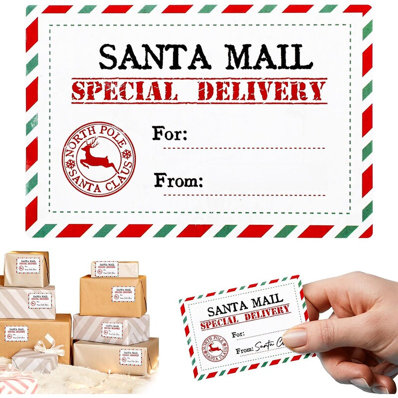 60 pieces of Santa Claus letter Christmas gift label stickers, hand-written decorative sealing stickers for gift boxes 60 pieces of Santa Claus letter Christmas gift label stickers, hand-written decorative sealing stickers for gift boxes