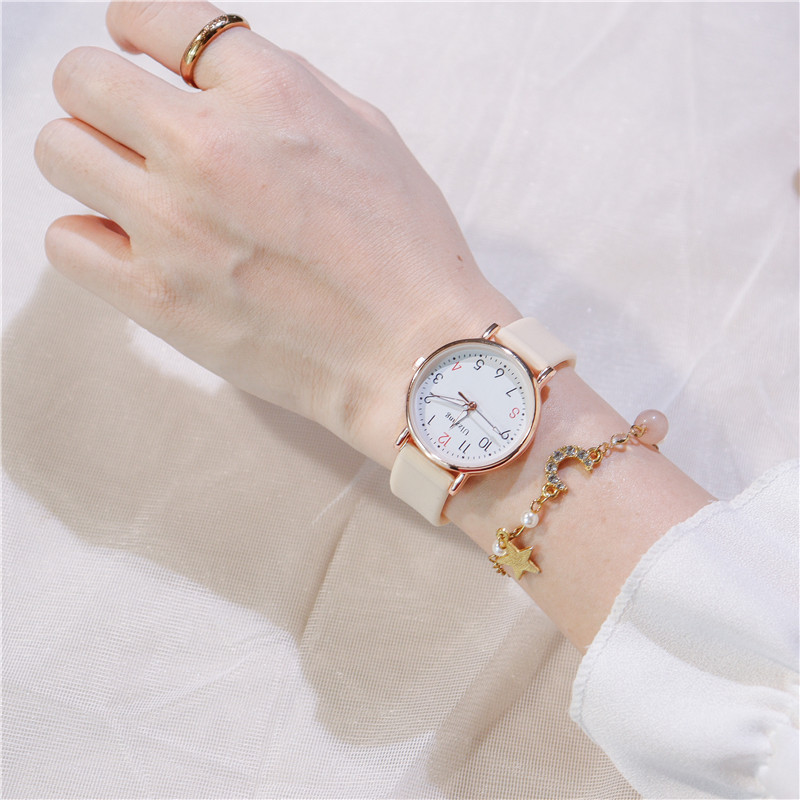 Ins Cute Pointer Quartz Watch Junior High School Student Party Exam Boy Girl Korean Version Simple Preppy Style