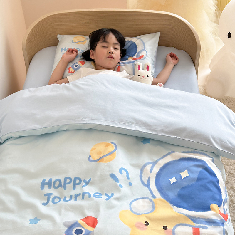 A类幼儿园被子三件套被套100全棉纯棉宝宝儿童床单被芯罩被褥床品|undefined
