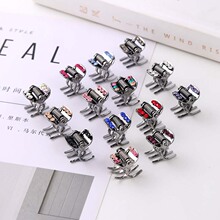 韩版金属不锈钢精致抓夹女复古发夹镶钻成人高端头发抓发饰几何风