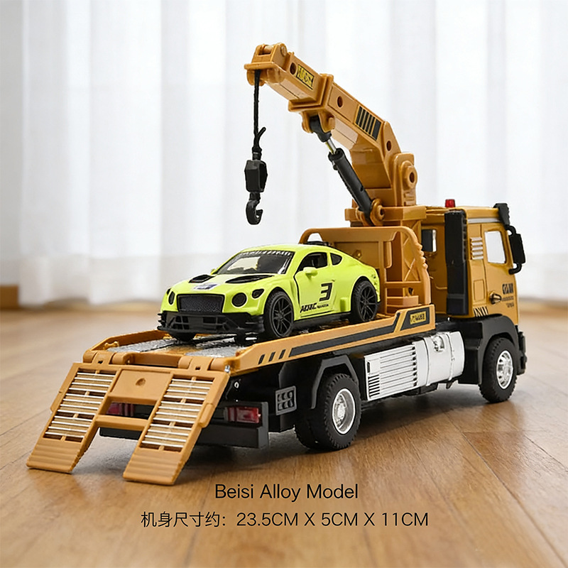 Auto de doble capa de aleación de tamaño super grande juguetes para niños camión de transporte juguetes para niños camión remolque modelo de niño