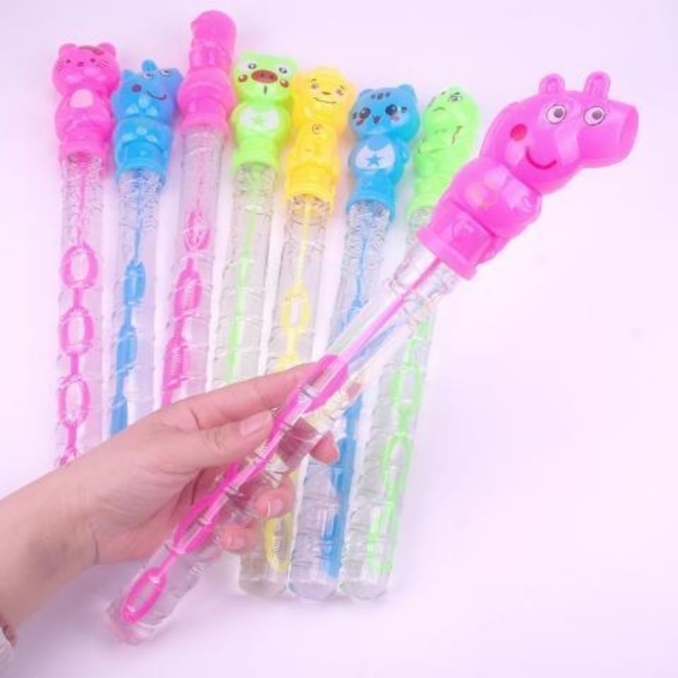 [Venta al por mayor de fábrica] Juguetes de agua de burbujas para niños, palitos de burbujas, recargas de agua de burbujas de dibujos animados, soplado manual completo