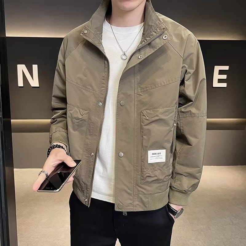 春秋款立领夹克男2025秋季新款宽松休闲男装工装外套男士短款衣服|undefined