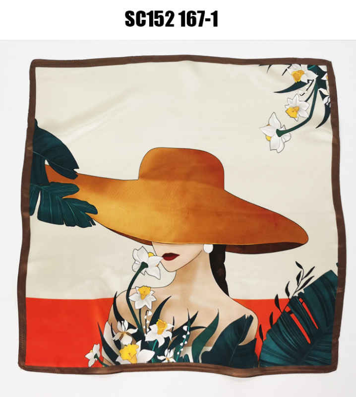 春と秋の杭州シルク小さな正方形のスカーフ女性のシルクスカーフ卸売桑シルクギフトボックススカーフオリジナルデザインのシルクスカーフ|undefined