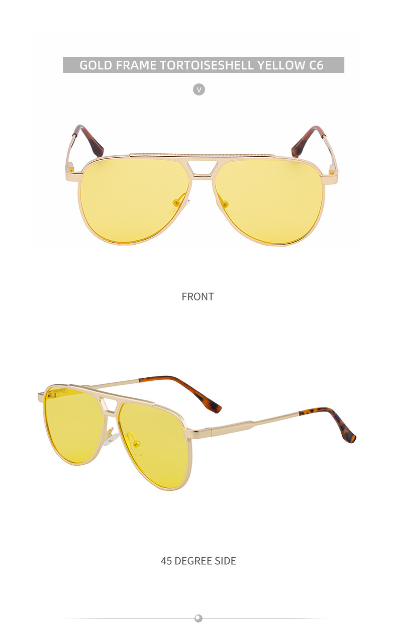 Steampunk Piloten-Sonnenbrille Oval für Herren 2026 Luxusmarke Vintage Punk Metall Outdoor Sonnenbrille für Männer Trendige Doppelbalken-Brille – Detail 20