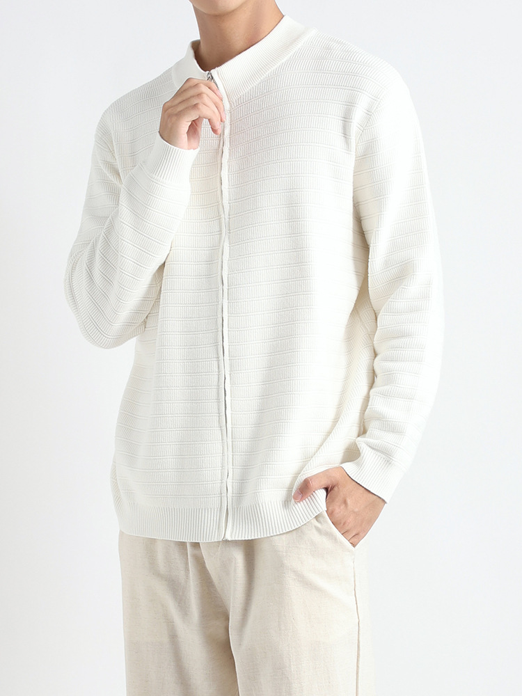 Lujo ligero de lujo suéter con cremallera de cuello alto Cardigan chaqueta de hombre de alto nivel sensación de invierno / otoño chaqueta casual polo