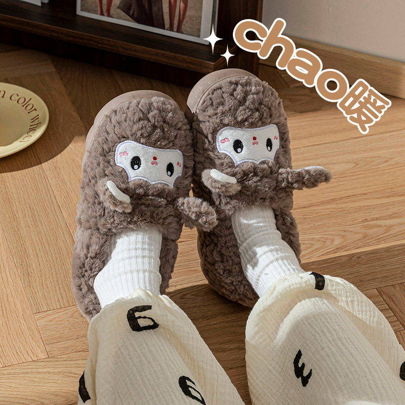 Women's Winter 2025 New Indoor Home Warm Thick-Soled Non-Slip Cute Little Sheep Heel Cotton Slippers Women's Winter 2025 New Indoor Home Warm Thick-Soled Non-Slip Cute Little Sheep Heel Cotton Slippers