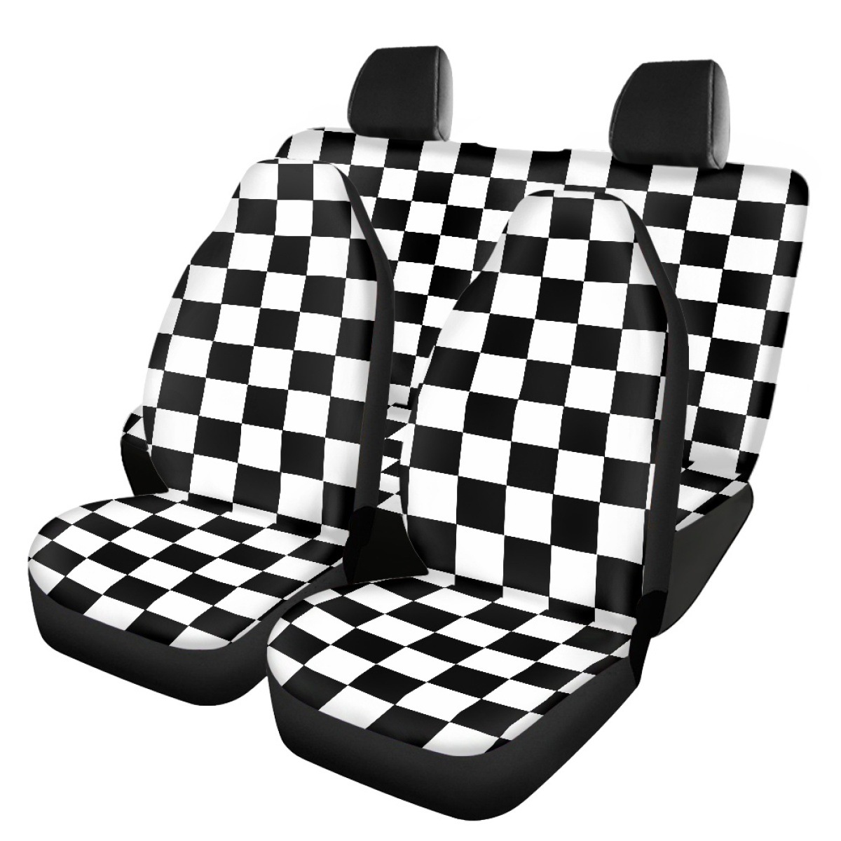 Amazon's best-selling car seat covers, featuring a retro print design for both front and rear seats, a 4-piece set, and a car interior decoration item