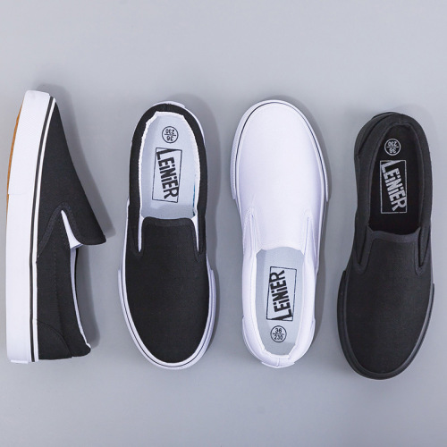  Spring New All Black Canvas Shoes for Women, Office Canvas Shoes, Pure Black Flat Work Shoes, Casual Little Black Shoes, Fashion
