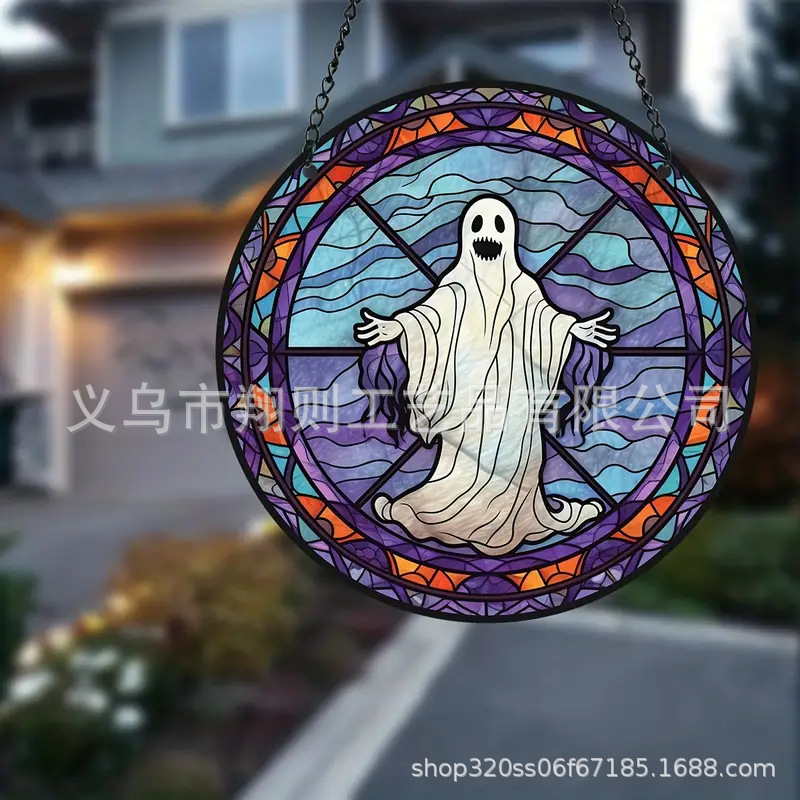 Transfronterizo serie de Halloween acrílico captador de sol artesanía decoración creativa colgante acrílico disco