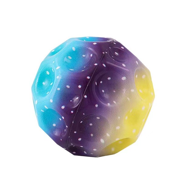 bouncing ball children's toy high bounce hole ball solid pu foam moon stone moon outdoor small ball toy