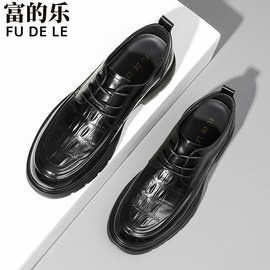 2026春秋男士休闲皮鞋英伦风真皮韩版潮流黑色男款皮鞋浅口潮男鞋