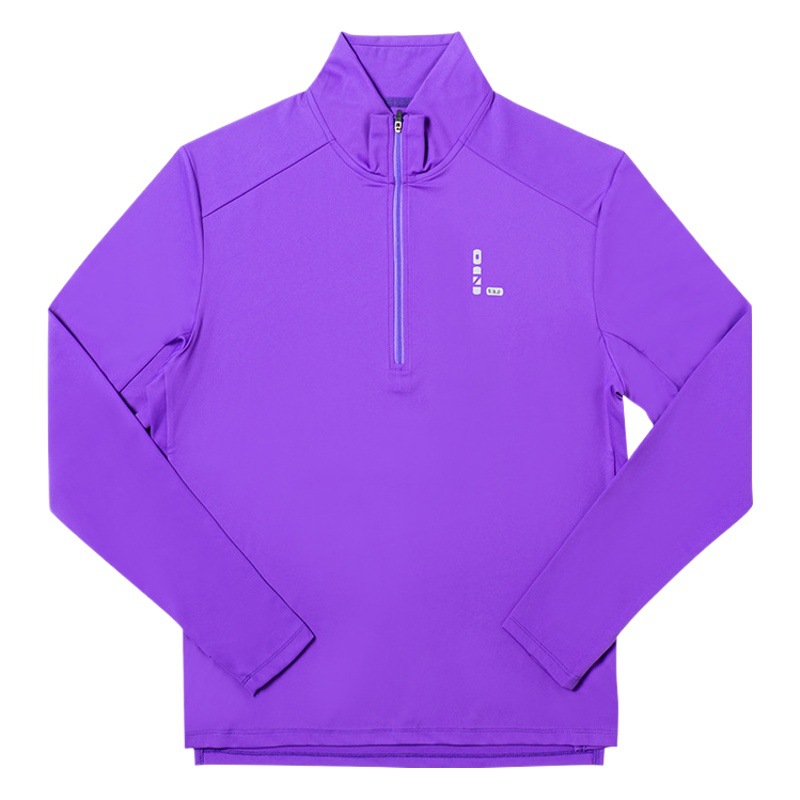 Zero resistance new sports running training fitness quick-drying breathable half zipper stand collar long sleeve T-shirt coat for men and women