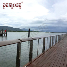 外贸出口不锈钢钢丝绳 海边码头安全护栏配件 双刀片立柱