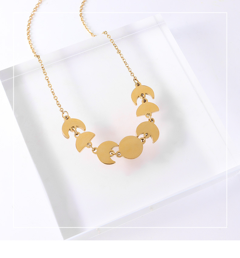 retro simple geometric necklace clavicle chain titanium steel
